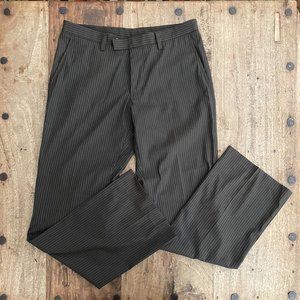 HUGO BOSS Women's Straight Leg Pants Dress Slacks Brown Stripes ECU - FAST SHIP